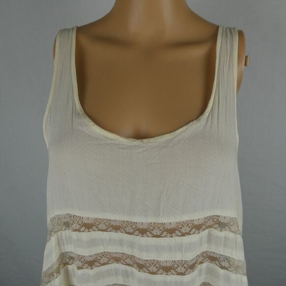Free People Voile Lace Polka Dot Trapeze Swing Slip Dress Lace Tea Combo Small - Picture 4 of 10